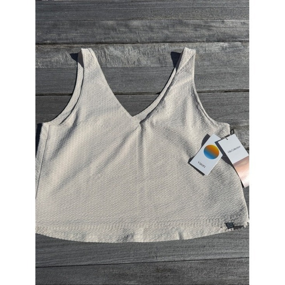Vuori Villa Textured Crop Tank Milkweed Xs NWT Cropped Sleeveless Top